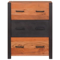 Produktbild för Sideboard 3 pcs Brun 110 x 30 x 75 cm Massivt Akaciaträ