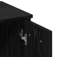 Produktbild för LED Sminkbord Set 2 st Svart Ek 86,5 x 35 x 136 cm