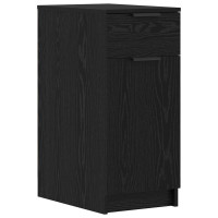 Produktbild för Skrivbord med låda Svart Ek 133 x 50 x 75 cm Konstruerat trä