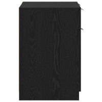 Produktbild för Skrivbord med låda Svart Ek 133 x 50 x 75 cm Konstruerat trä