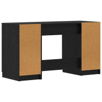 Produktbild för Skrivbord med låda Svart Ek 133 x 50 x 75 cm Konstruerat trä