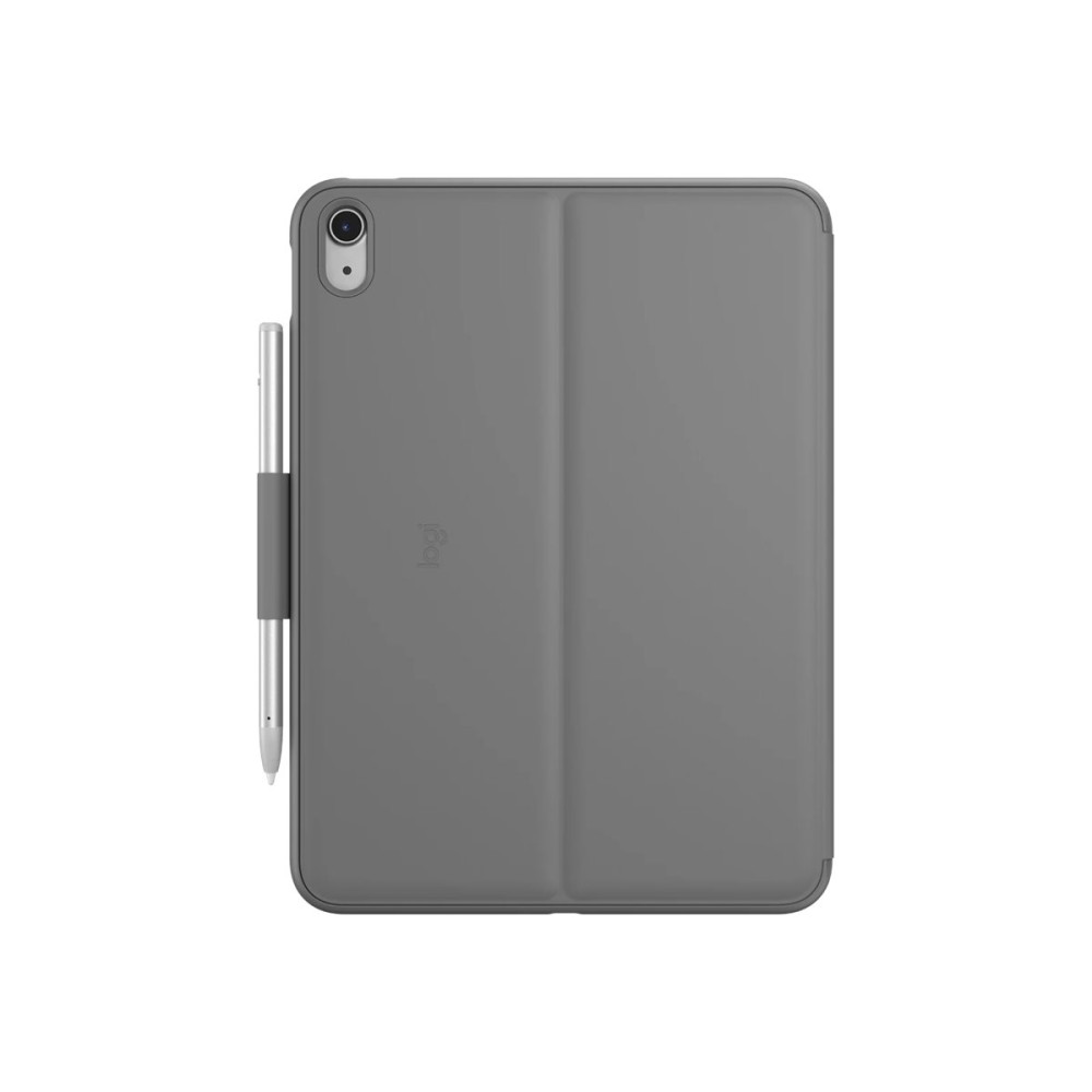 Produktbild för Logitech Slim Folio - tangentbord och foliefodral - QWERTZ - tysk - oxford-grå Inmatningsenhet