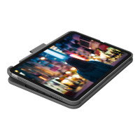 Produktbild för Logitech Slim Folio - tangentbord och foliefodral - QWERTZ - tysk - oxford-grå Inmatningsenhet