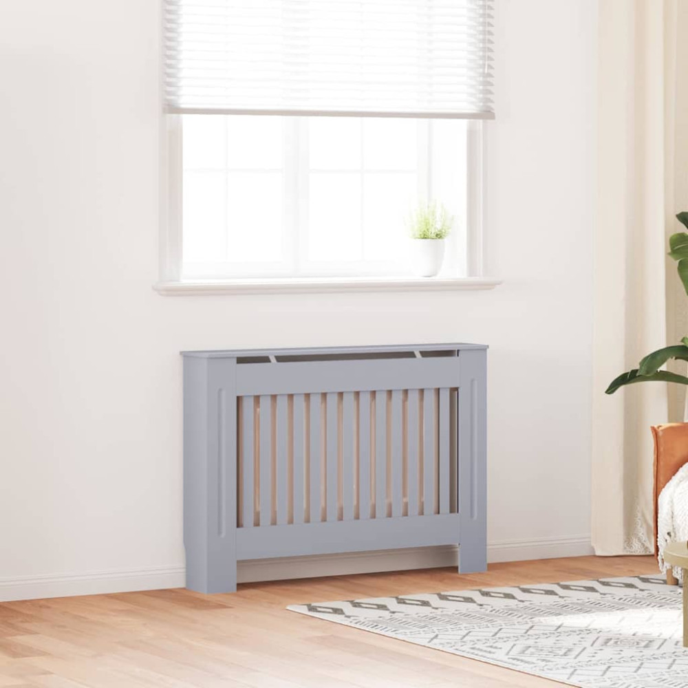 Produktbild för Radiatorlock 2 pcs Grå 112 x 19 x 81,5 cm Konstruerat trä