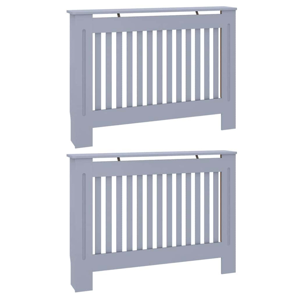 Produktbild för Radiatorlock 2 pcs Grå 112 x 19 x 81,5 cm Konstruerat trä
