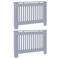Produktbild för Radiatorlock 2 pcs Grå 112 x 19 x 81,5 cm Konstruerat trä