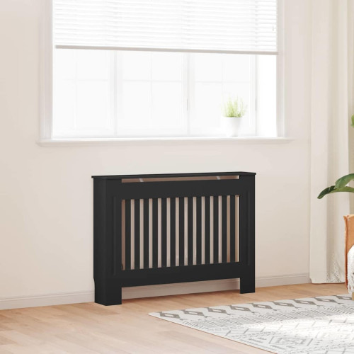 vidaXL Radiatorlock 2 pcs Svart 112 x 19 x 81,5 cm Konstruerat trä
