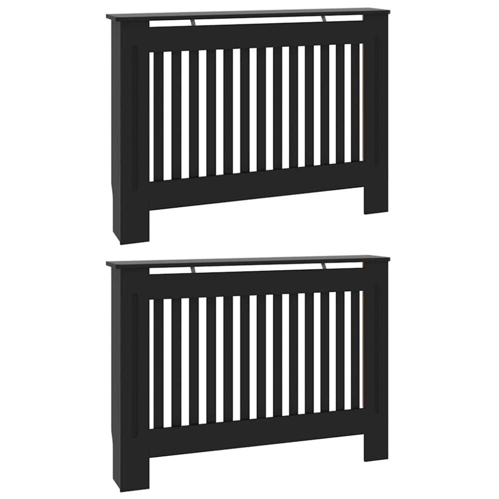 Produktbild för Radiatorlock 2 pcs Svart 112 x 19 x 81,5 cm Konstruerat trä