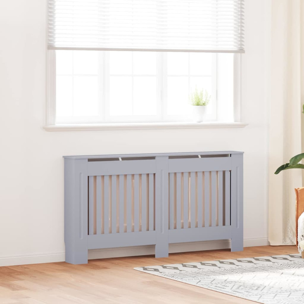 Produktbild för Radiatorlock 2 pcs Grå 152 x 19 x 81,5 cm Konstruerat trä