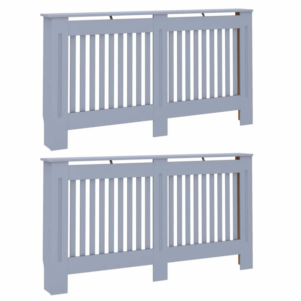Produktbild för Radiatorlock 2 pcs Grå 152 x 19 x 81,5 cm Konstruerat trä