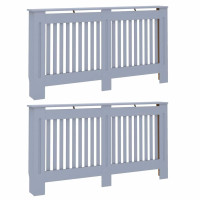 Produktbild för Radiatorlock 2 pcs Grå 152 x 19 x 81,5 cm Konstruerat trä