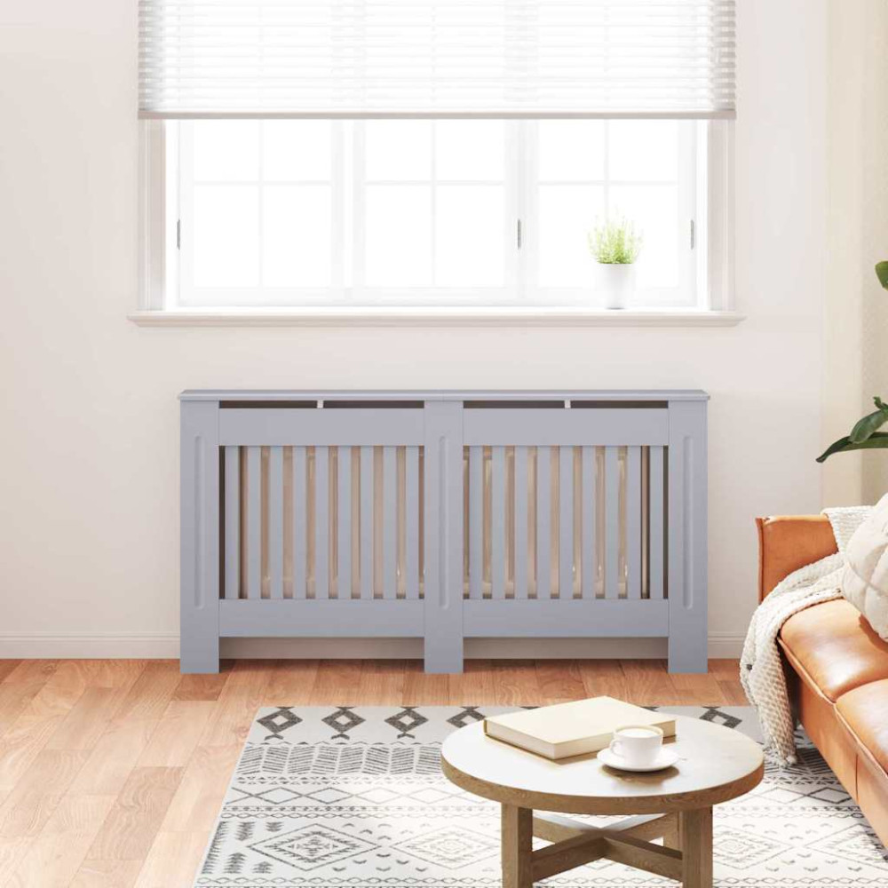 Produktbild för Radiatorlock 2 pcs Grå 152 x 19 x 81,5 cm Konstruerat trä