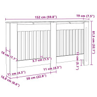 Produktbild för Radiatorlock 2 pcs Grå 152 x 19 x 81,5 cm Konstruerat trä
