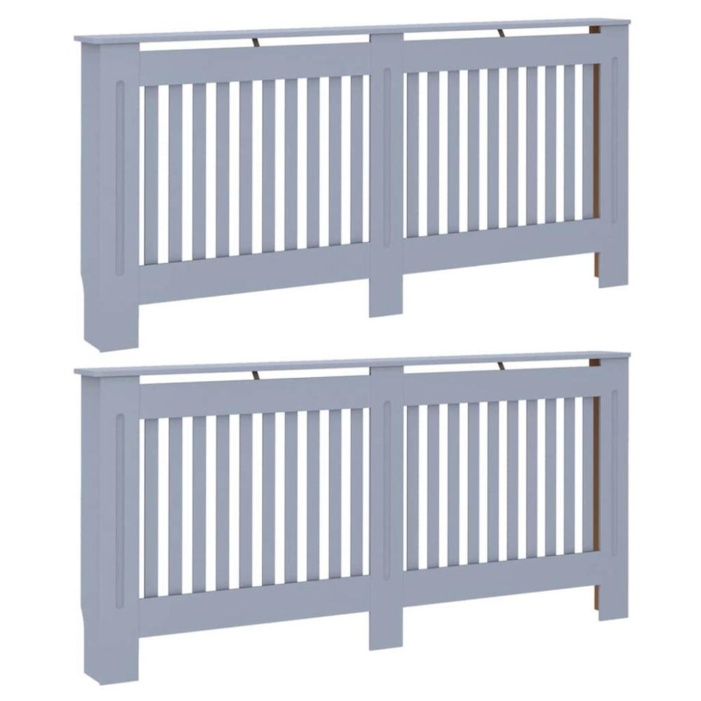 Produktbild för Radiatorlock 2 pcs Grå 172 x 19 x 81,5 cm Konstruerat trä