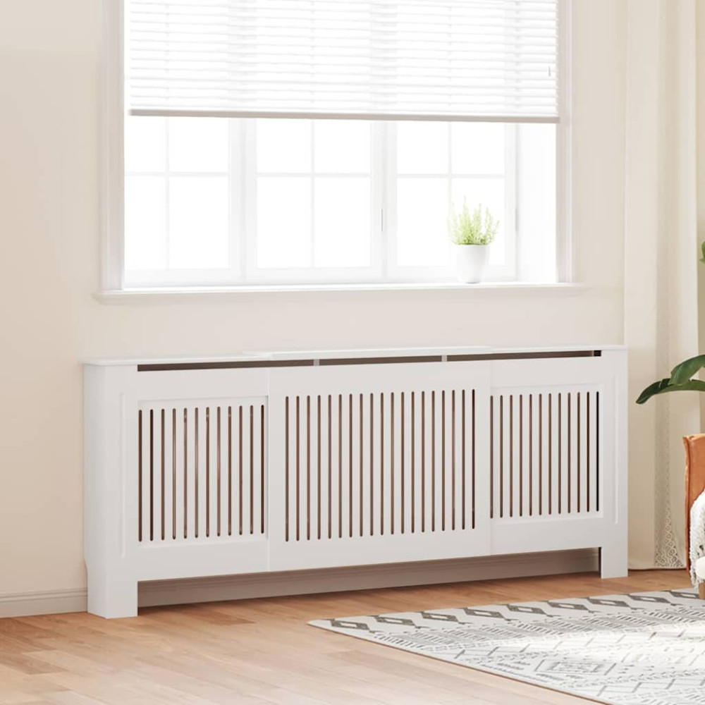 Produktbild för Radiatorlock 2 pcs Vit 205 x 20,5 x 81,5 cm Konstruerat trä