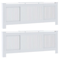 Produktbild för Radiatorlock 2 pcs Vit 205 x 20,5 x 81,5 cm Konstruerat trä