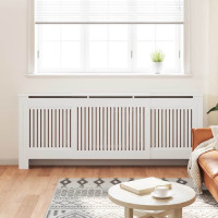 Produktbild för Radiatorlock 2 pcs Vit 205 x 20,5 x 81,5 cm Konstruerat trä