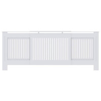 Produktbild för Radiatorlock 2 pcs Vit 205 x 20,5 x 81,5 cm Konstruerat trä