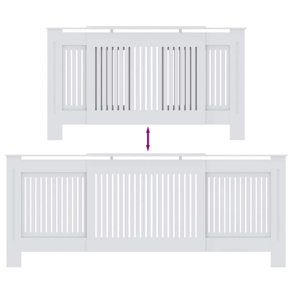 Produktbild för Radiatorlock 2 pcs Vit 205 x 20,5 x 81,5 cm Konstruerat trä