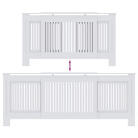 Produktbild för Radiatorlock 2 pcs Vit 205 x 20,5 x 81,5 cm Konstruerat trä