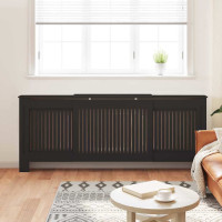 Produktbild för Radiatorlock 2 pcs Svart 205 x 20,5 x 81,5 cm Konstruerat trä