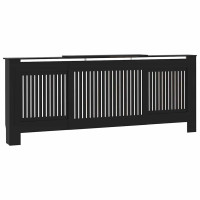 Produktbild för Radiatorlock 2 pcs Svart 205 x 20,5 x 81,5 cm Konstruerat trä