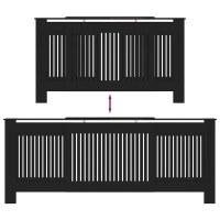 Produktbild för Radiatorlock 2 pcs Svart 205 x 20,5 x 81,5 cm Konstruerat trä