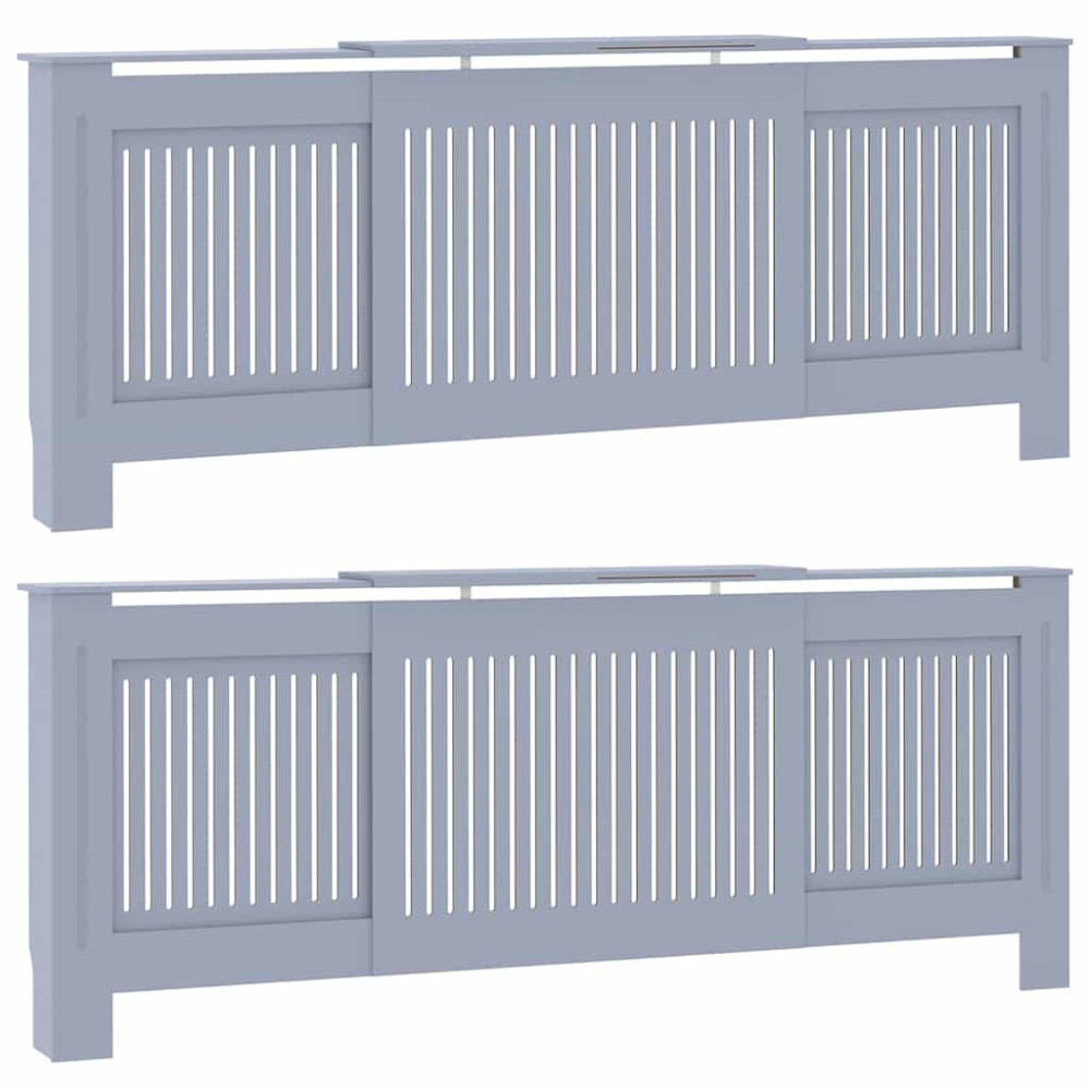Produktbild för Radiatorlock 2 pcs Grå 205 x 20,5 x 81,5 cm Konstruerat trä