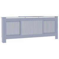 Produktbild för Radiatorlock 2 pcs Grå 205 x 20,5 x 81,5 cm Konstruerat trä
