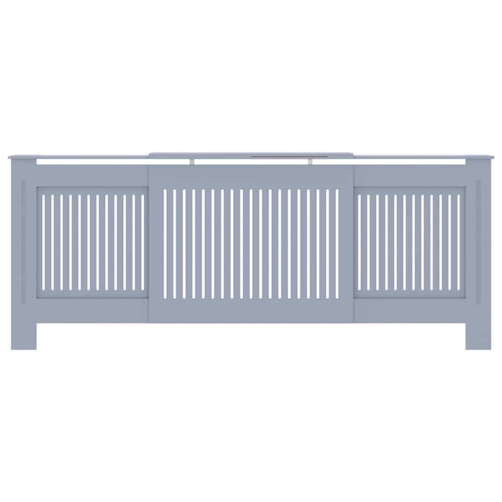Produktbild för Radiatorlock 2 pcs Grå 205 x 20,5 x 81,5 cm Konstruerat trä