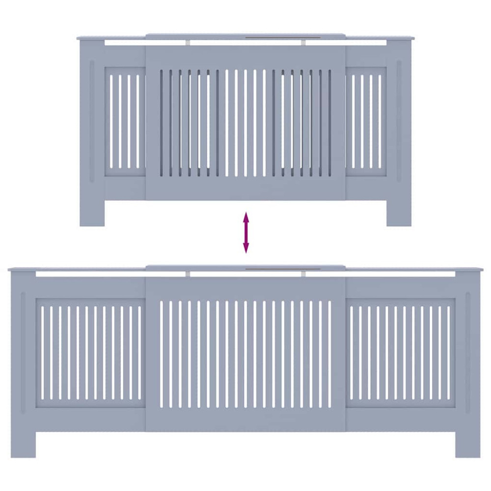 Produktbild för Radiatorlock 2 pcs Grå 205 x 20,5 x 81,5 cm Konstruerat trä