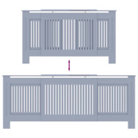 Produktbild för Radiatorlock 2 pcs Grå 205 x 20,5 x 81,5 cm Konstruerat trä