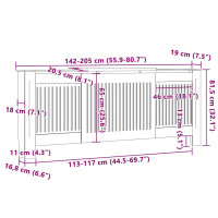 Produktbild för Radiatorlock 2 pcs Grå 205 x 20,5 x 81,5 cm Konstruerat trä