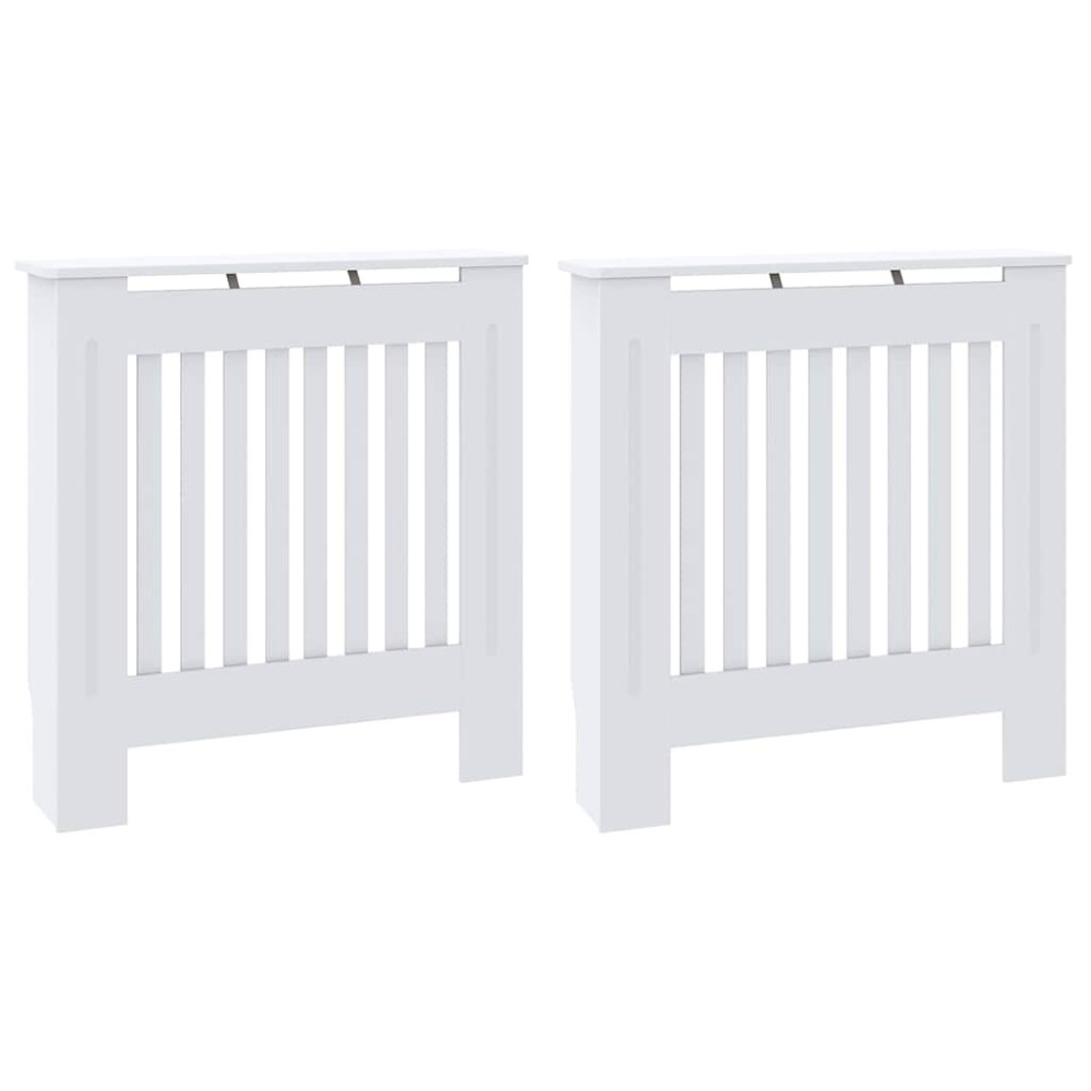 Produktbild för Radiatorlock 2 pcs Vit 78 x 19 x 81,5 cm Konstruerat trä