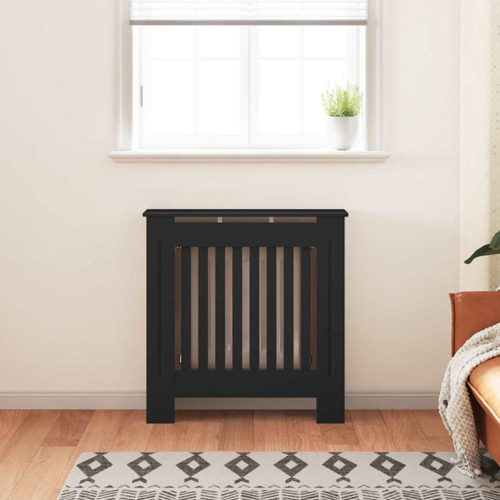 Produktbild för Radiatorlock Svart 78 x 19 x 81,5 cm Konstruerat trä