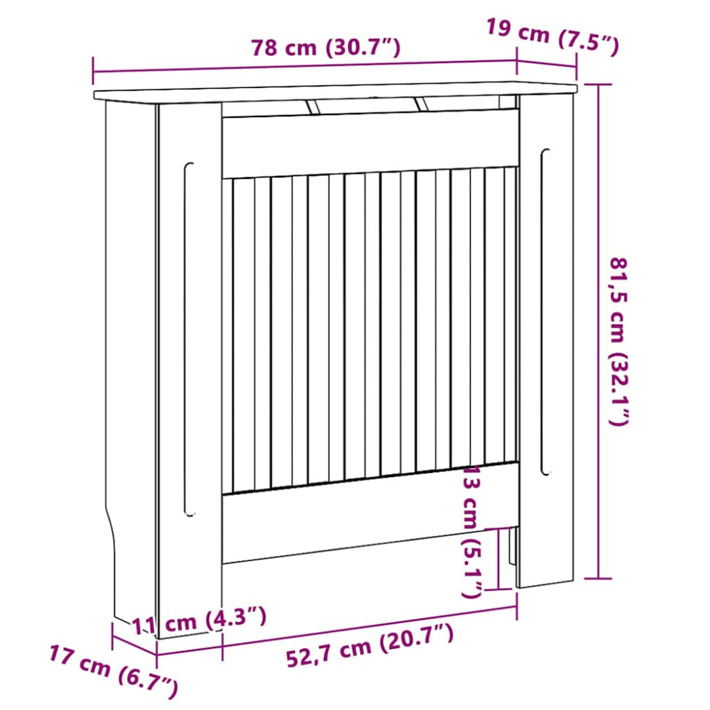 Produktbild för Radiatorlock Svart 78 x 19 x 81,5 cm Konstruerat trä