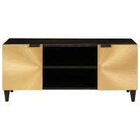 Produktbild för TV-skåp Svart och Guld 105 x 33 x 46 cm Konstruerat trä