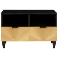 Produktbild för TV-skåp med låda Svart och Guld 70 x 33 x 46 cm Konstruerat trä