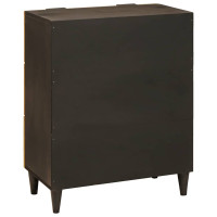 Produktbild för Sideboard Svart och Guld 60 x 33 x 75 cm Massivt mangoträ