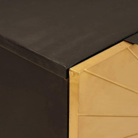 Produktbild för Sideboard Svart och Guld 60 x 33 x 75 cm Massivt mangoträ