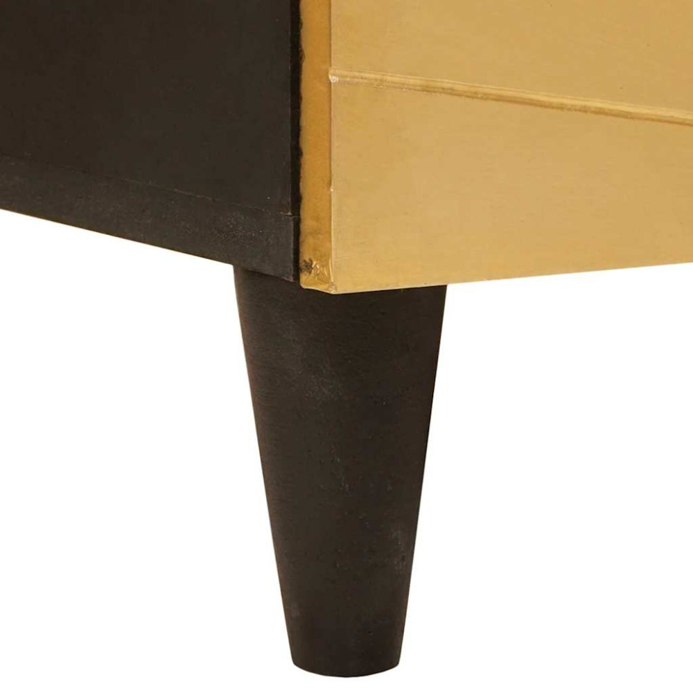 Produktbild för Sideboard Svart och Guld 60 x 33 x 75 cm Massivt mangoträ