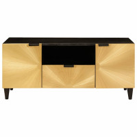 Produktbild för TV-skåp Svart och Guld 105 x 33 x 46 cm Konstruerat trä