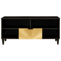 Produktbild för TV-skåp Svart och Guld 100 x 33 x 46 cm Konstruerat trä