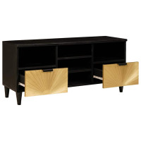 Produktbild för TV-skåp Svart och Guld 100 x 33 x 46 cm Konstruerat trä