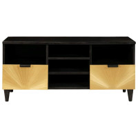 Produktbild för TV-skåp Svart och Guld 100 x 33 x 46 cm Konstruerat trä