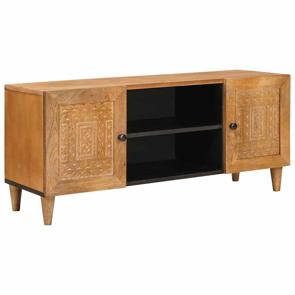 Produktbild för TV Enheter med hylla Ljusbrun 105 x 33 x 46 cm Massivt mangoträ