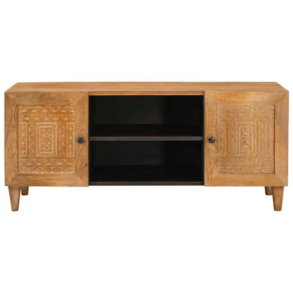 Produktbild för TV Enheter med hylla Ljusbrun 105 x 33 x 46 cm Massivt mangoträ