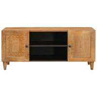 Produktbild för TV Enheter med hylla Ljusbrun 105 x 33 x 46 cm Massivt mangoträ