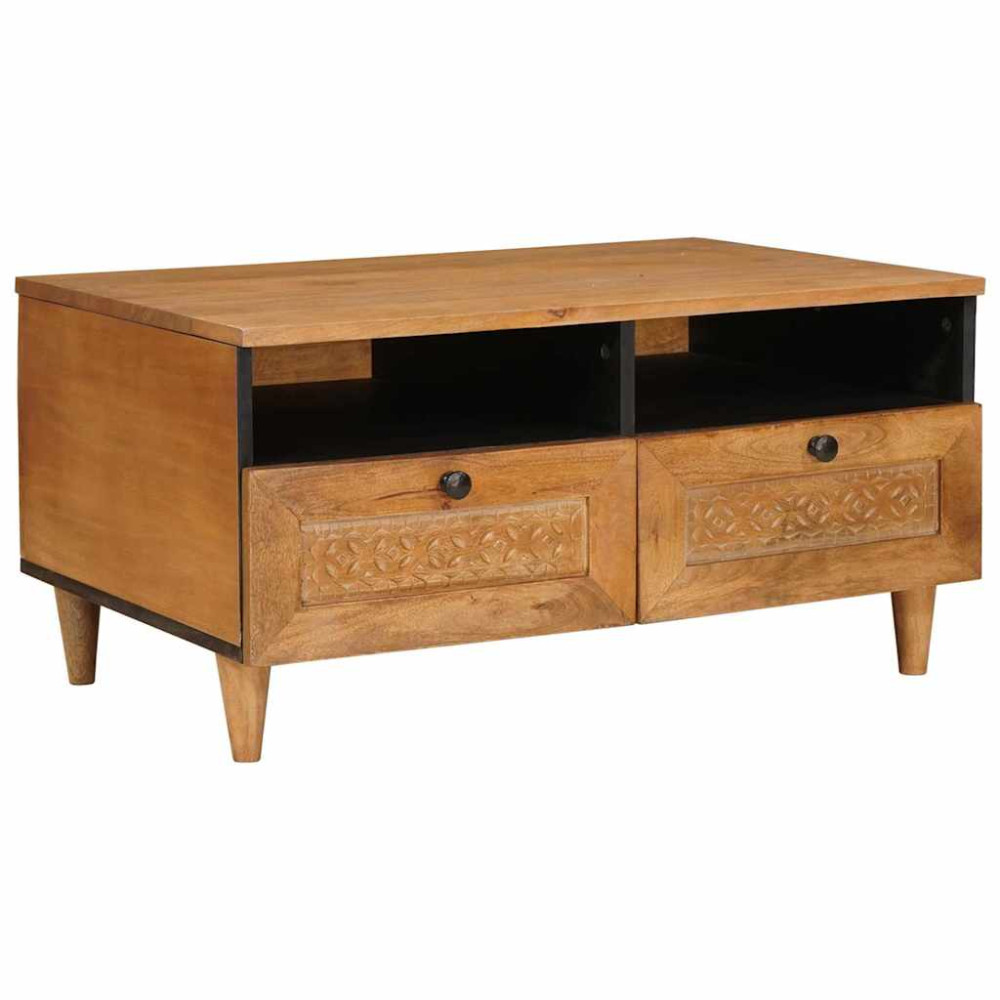Produktbild för Kaffeebord Ljusbrun 80 x 54 x 40 cm Konstruerat trä