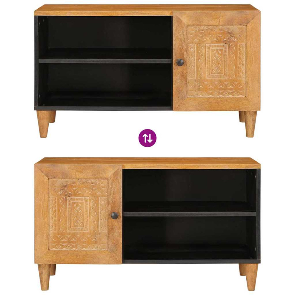 Produktbild för TV Enheter med hylla Ljusbrun 80 x 33 x 46 cm Konstruerat trä